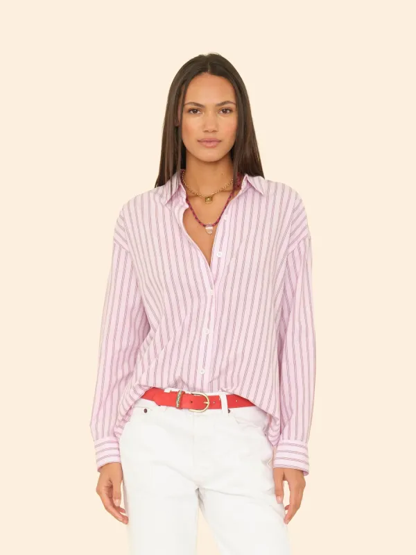 Blush Cherry Stripe Hayven Shirt sold by XiRENA