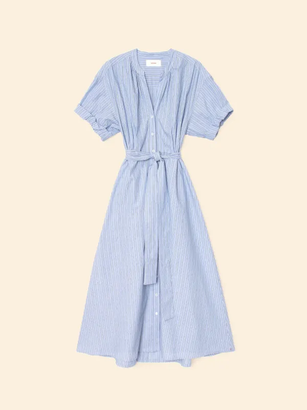 Chambray Teal Stripe Liora Dress sold by XiRENA