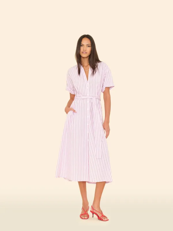 Blush Cherry Stripe Liora Dress sold by XiRENA