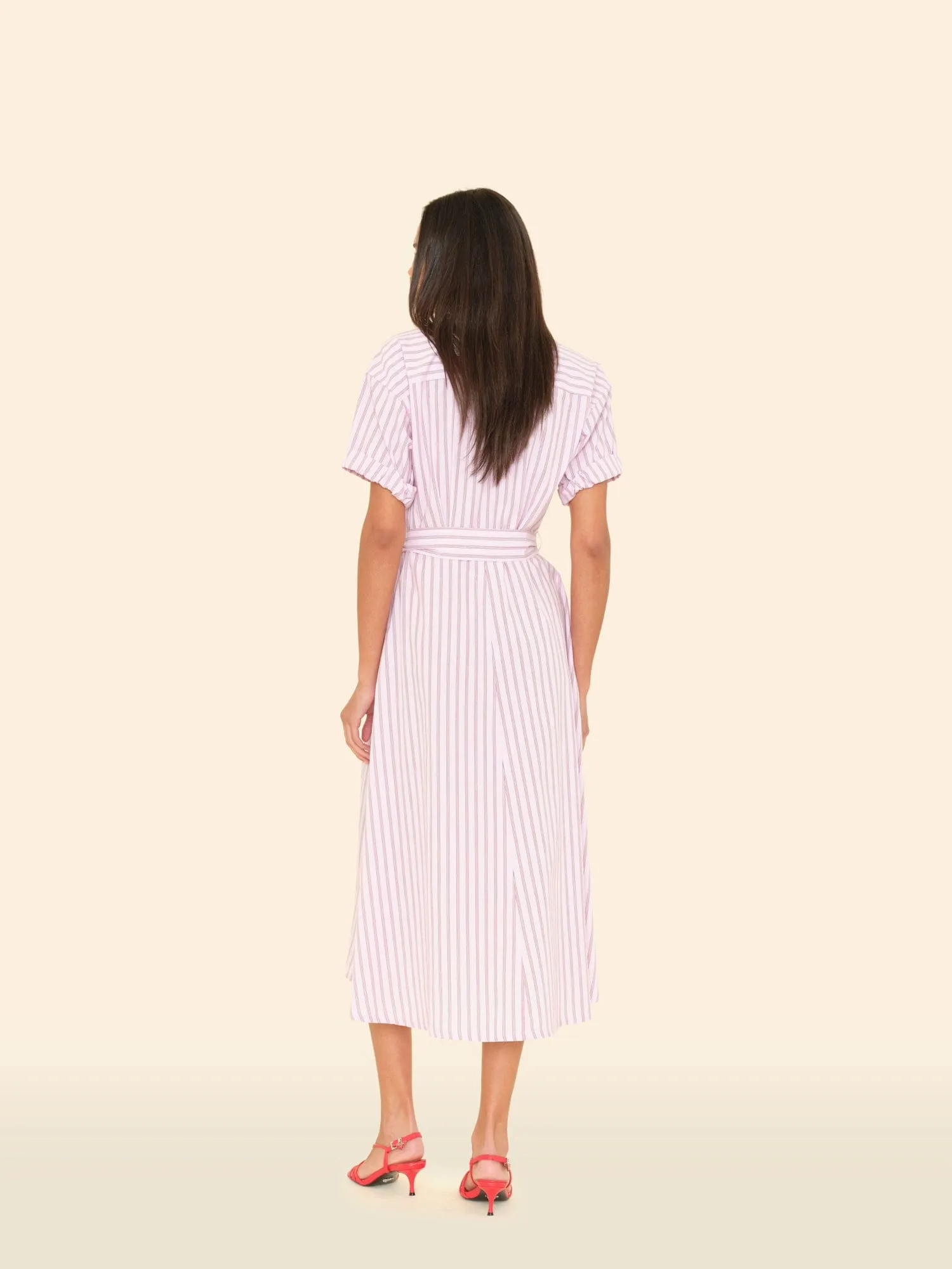 Blush Cherry Stripe Liora Dress sold by XiRENA product image thumbnail 2