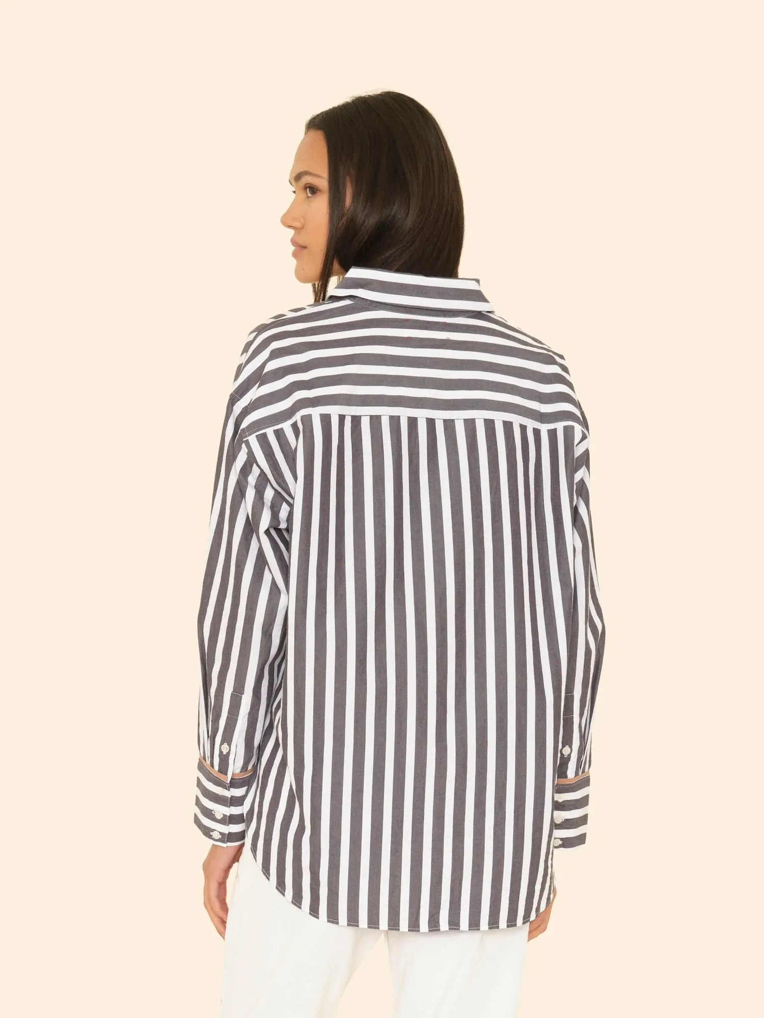 Ink Stripe Gillan Shirt sold by XiRENA product image thumbnail 3
