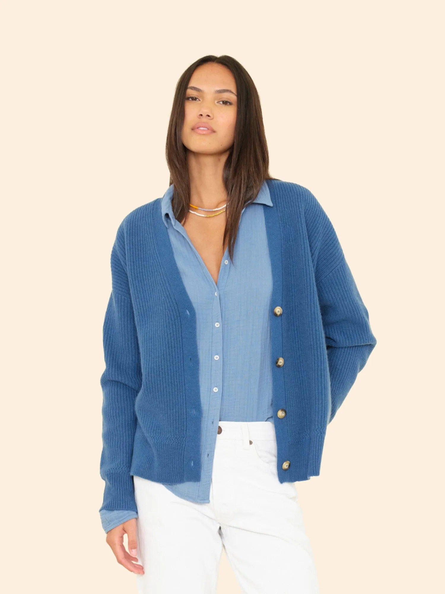Lagoon Blue Ramona Cardigan sold by XiRENA