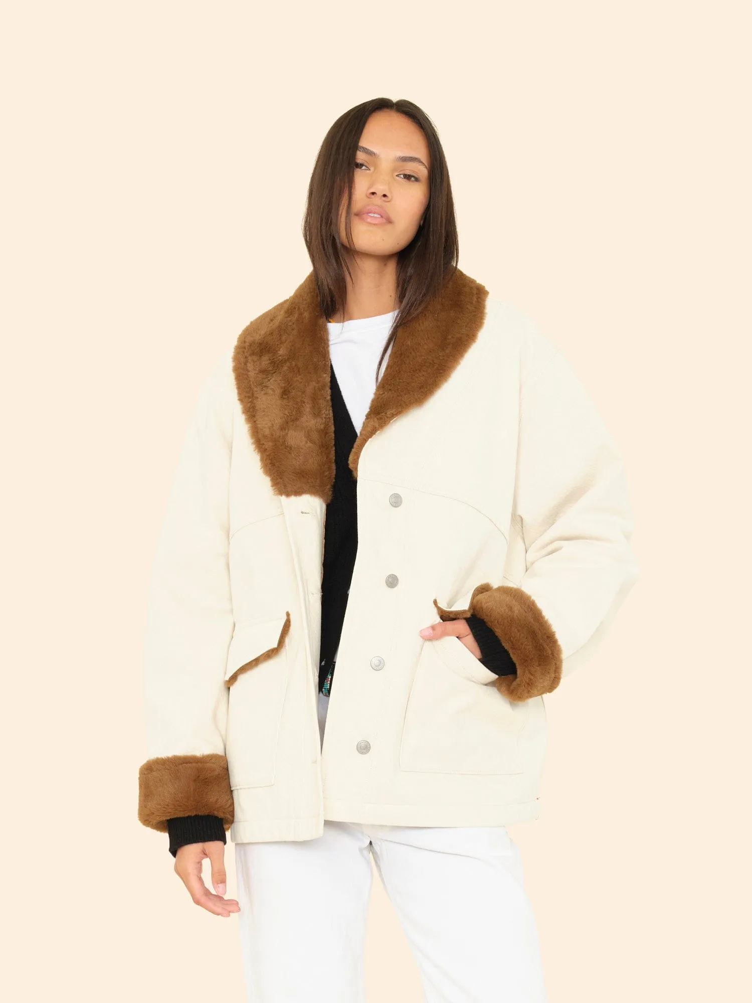 Vintage White Edwin Denim Jacket sold by XiRENA