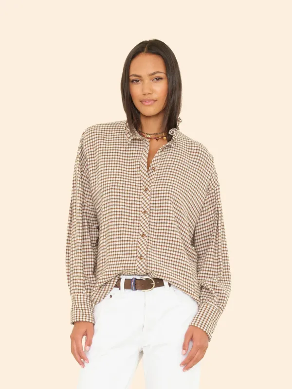 Natural Check Jensen Shirt sold by XiRENA