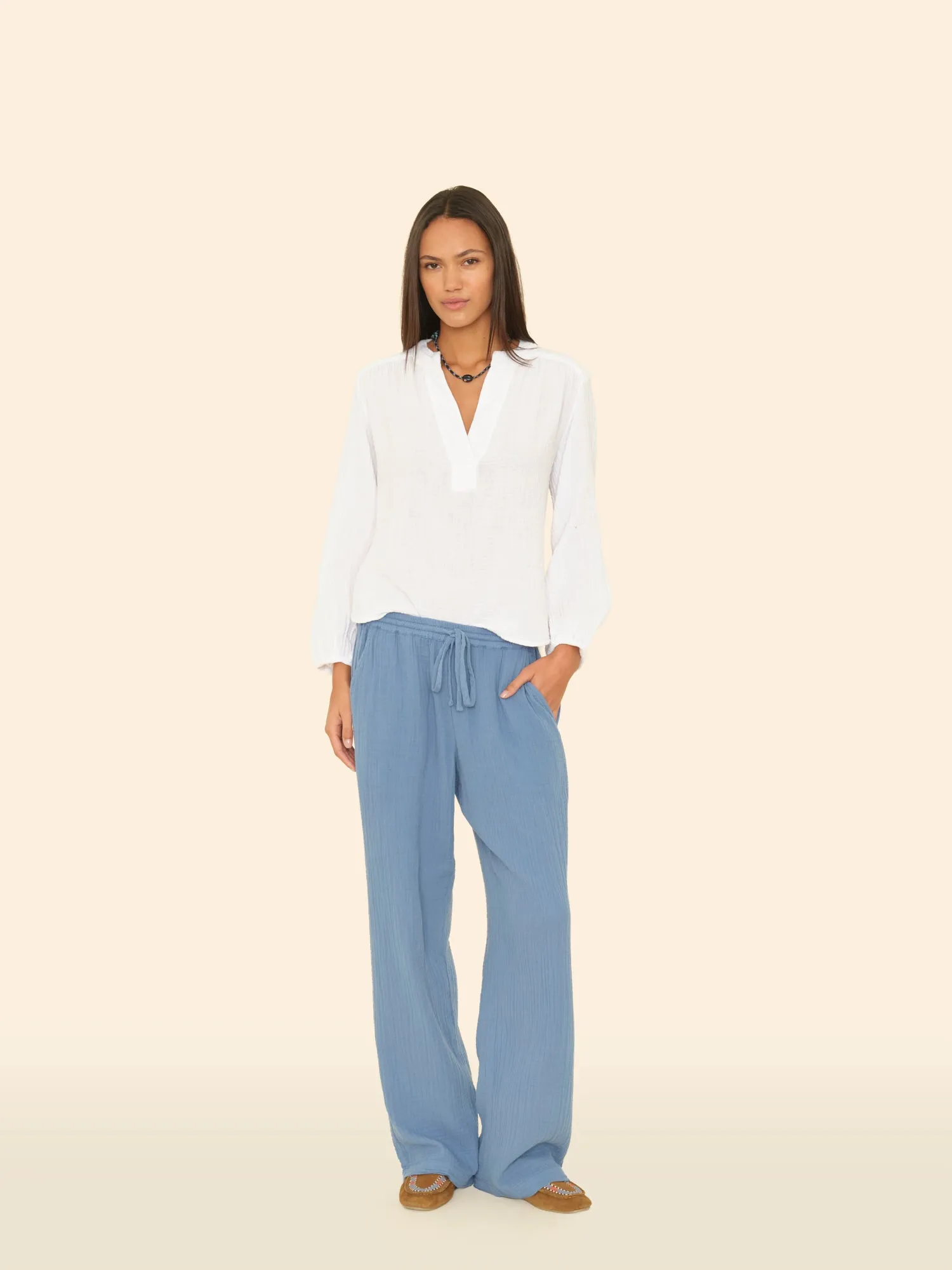 Harbor Blue Devon Pant sold by XiRENA