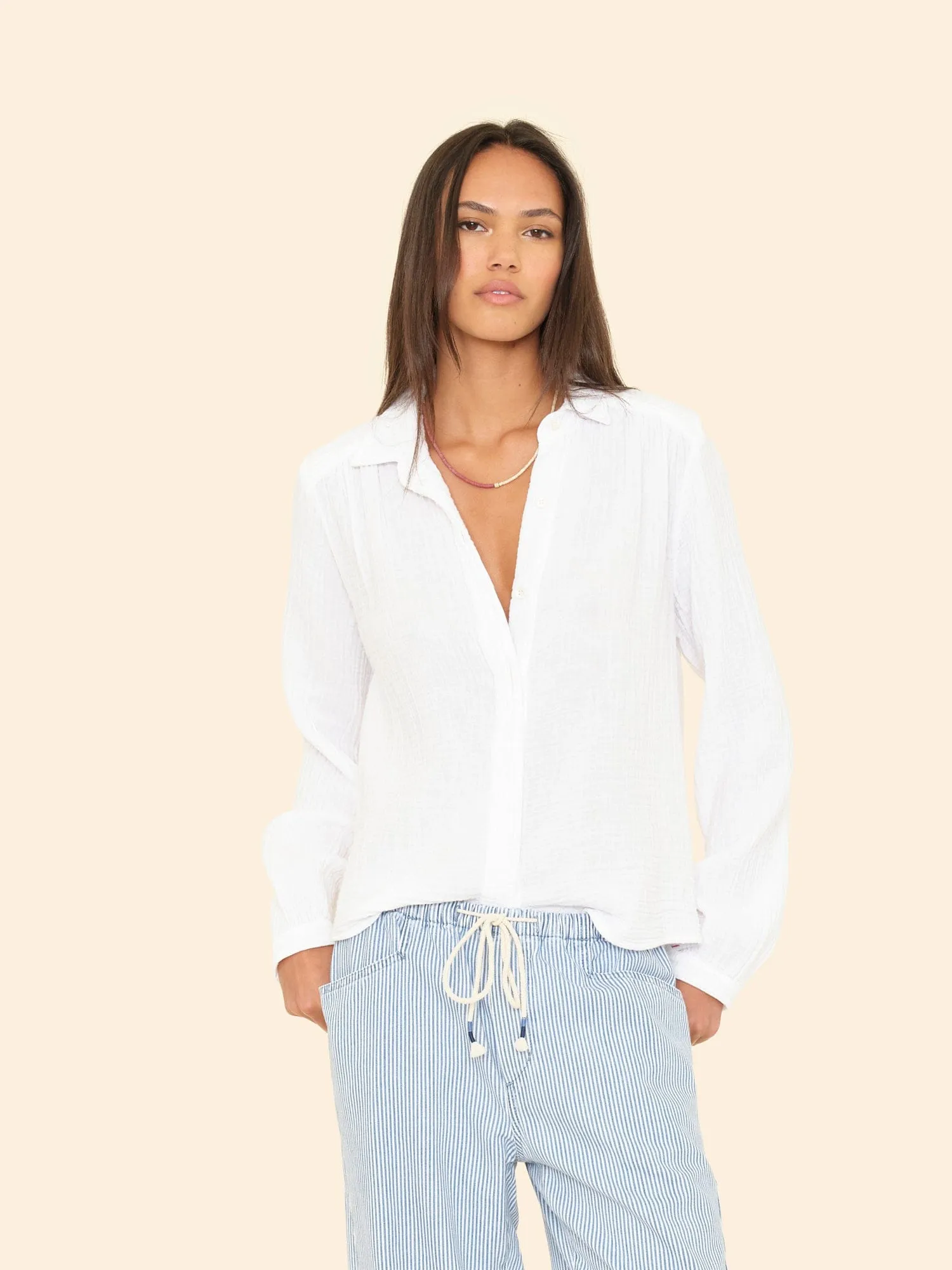 White Julianne Shirt sold by XiRENA