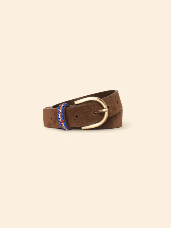 Deep Brown Brix Belt sold by XiRENA