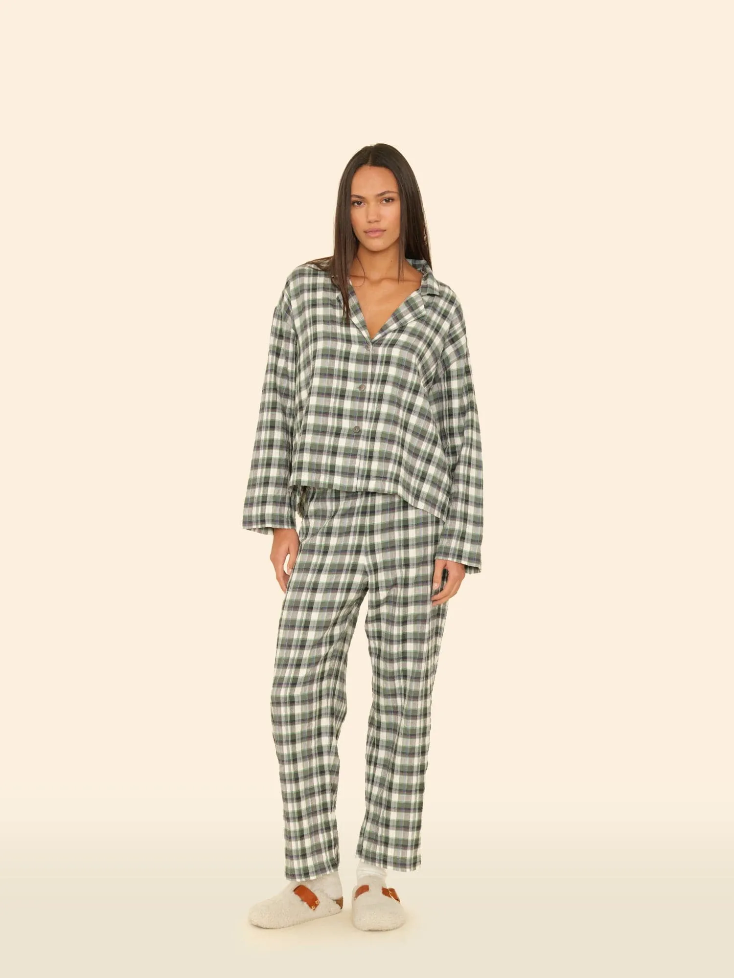Green Brook Lyra Plaid Pajama Set sold by XiRENA