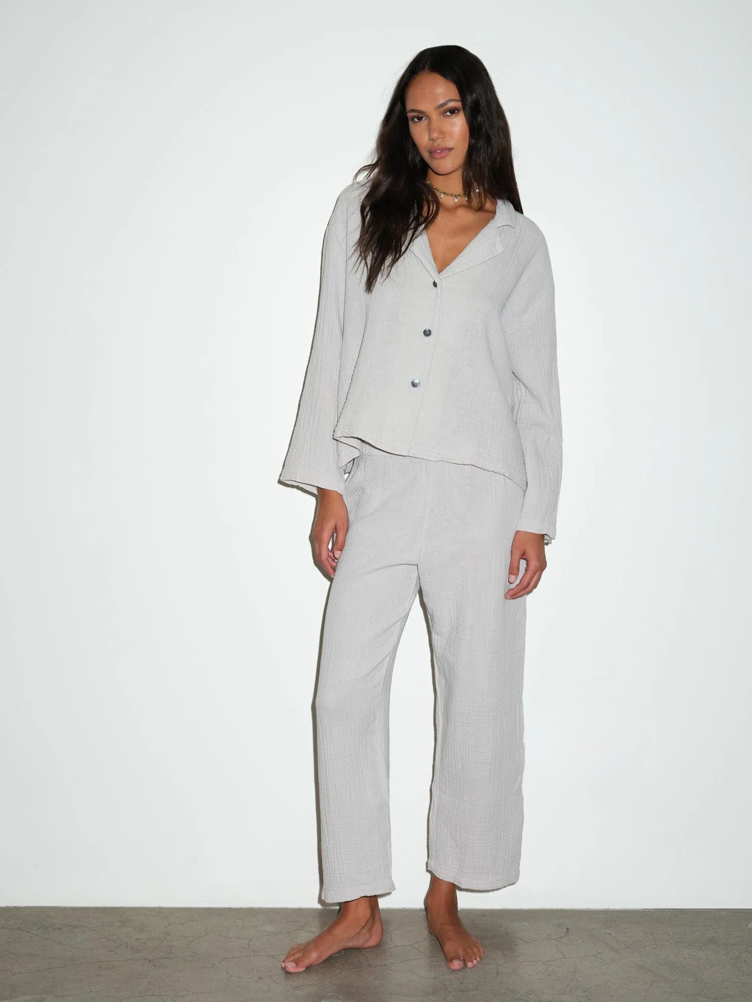 Grey Mist Lyra Gauze Pajama Set sold by XiRENA product image thumbnail 2