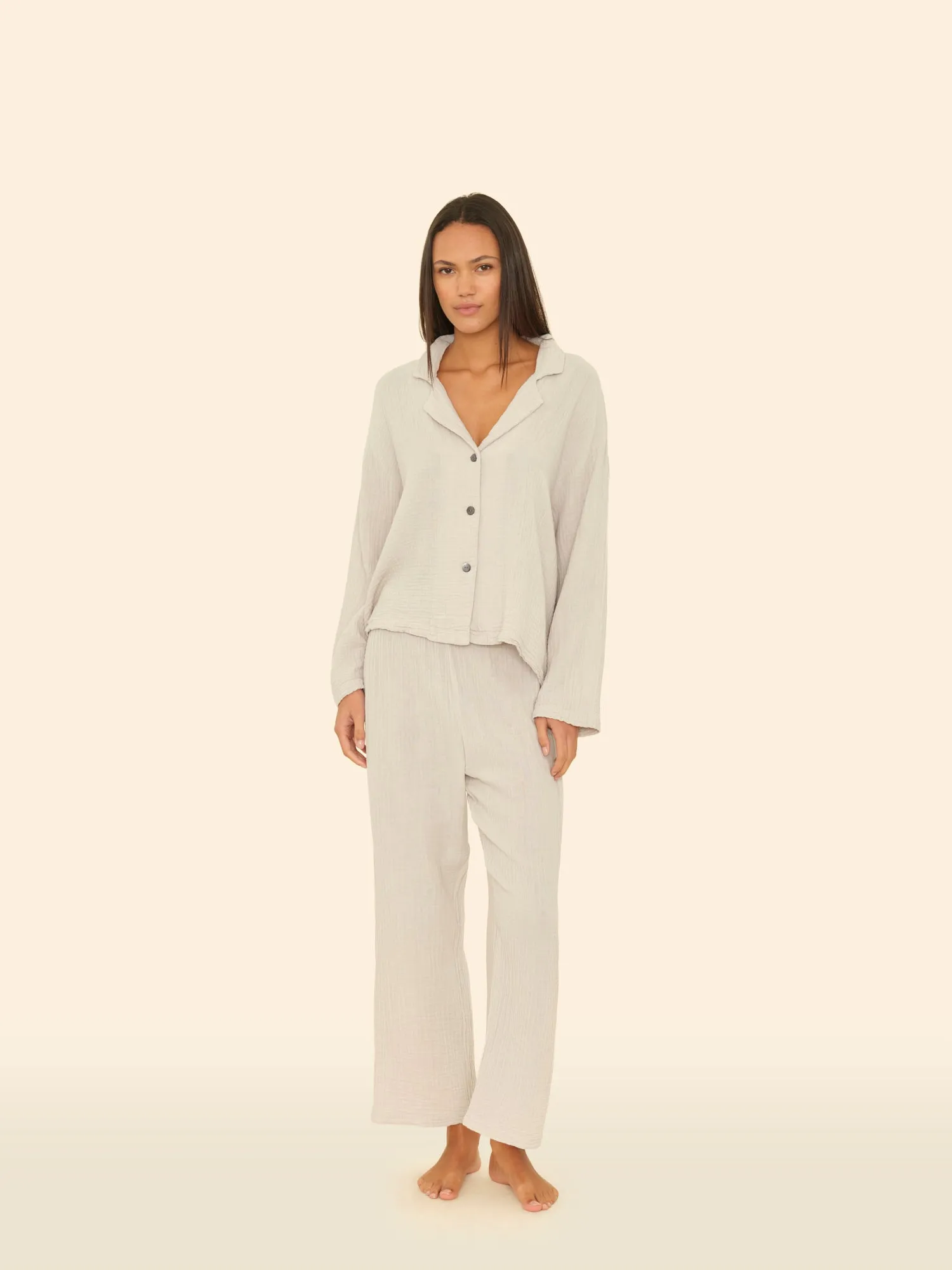 Grey Mist Lyra Gauze Pajama Set sold by XiRENA