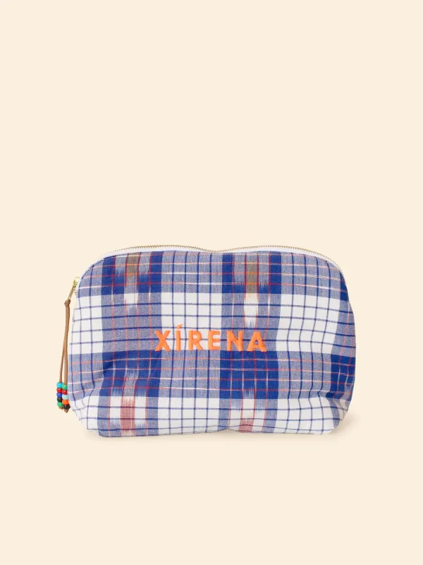 Lapis Check Ellie Pouch made by XiRENA