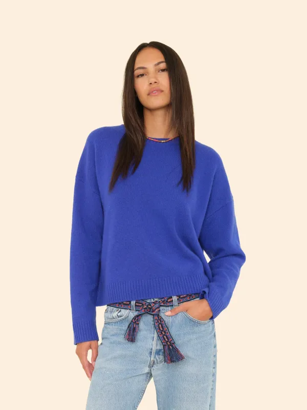 Bright Cobalt Lela Sweater sold by XiRENA