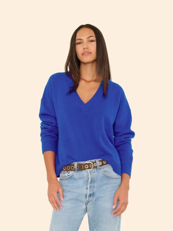 Bright Cobalt Jodie Sweater sold by XiRENA