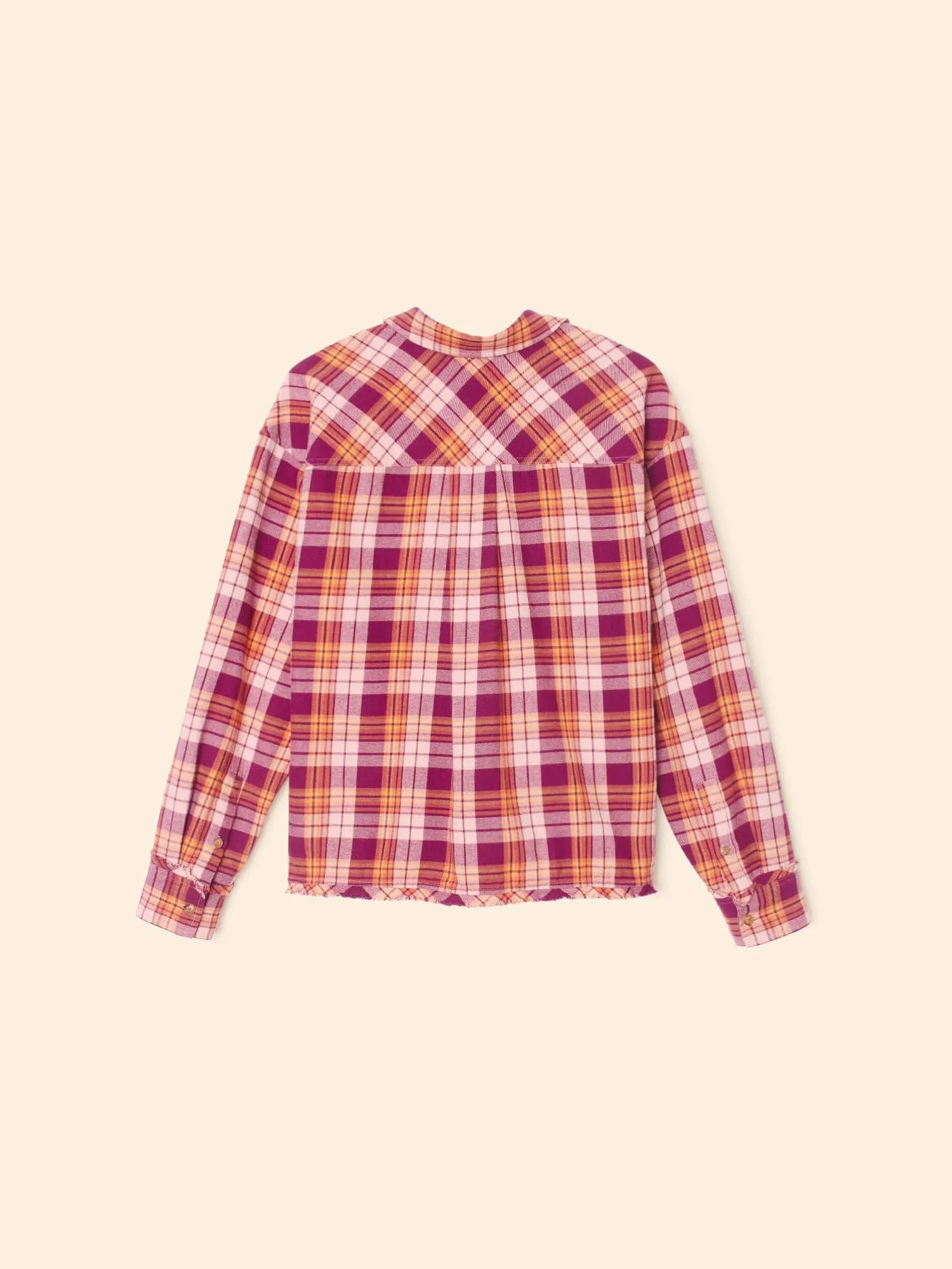 Pink Orange Plaid Ian Shirt sold by XiRENA product image thumbnail 4