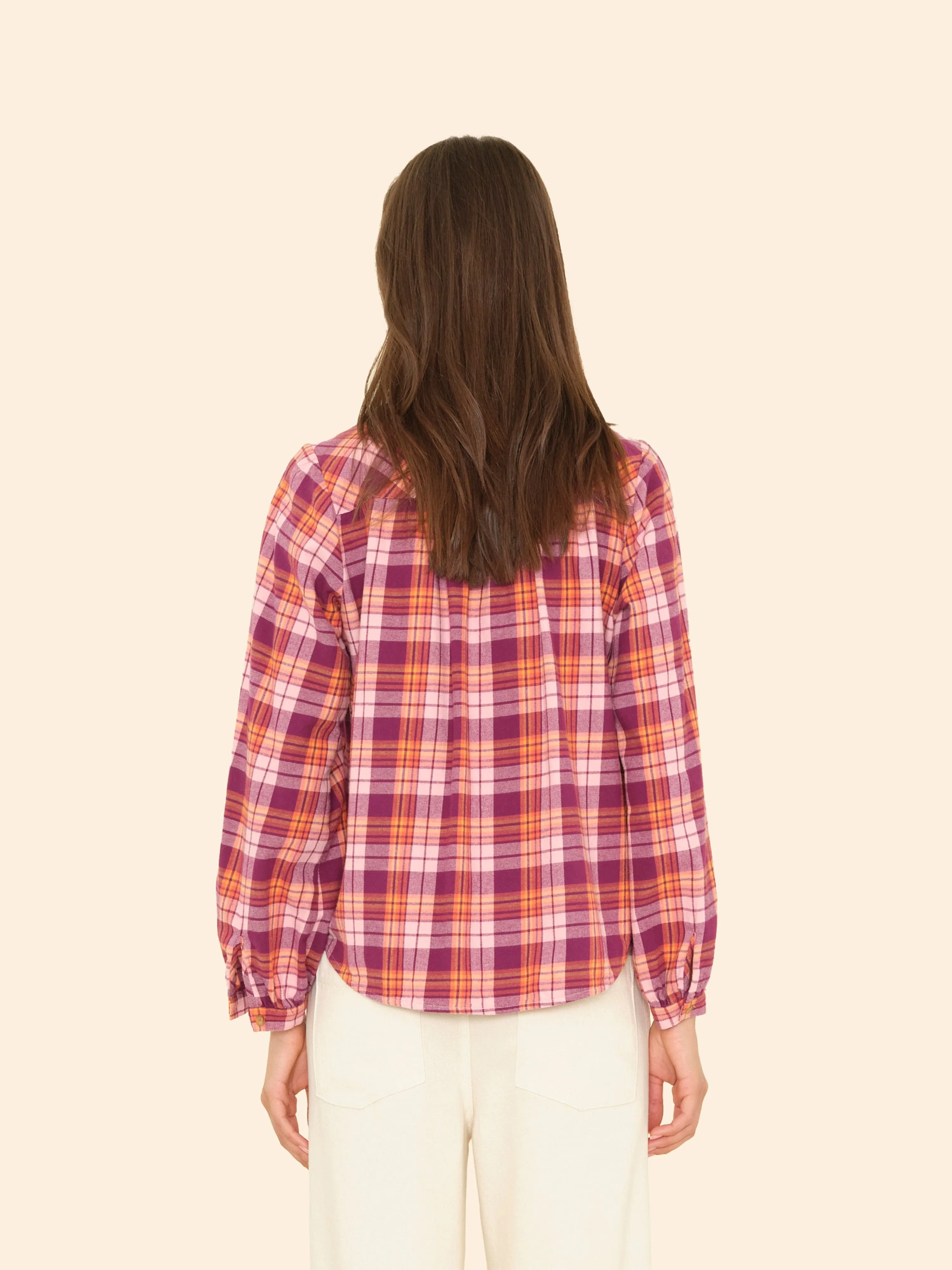 Pink Orange Plaid Nicholson Shirt sold by XiRENA product image thumbnail 3