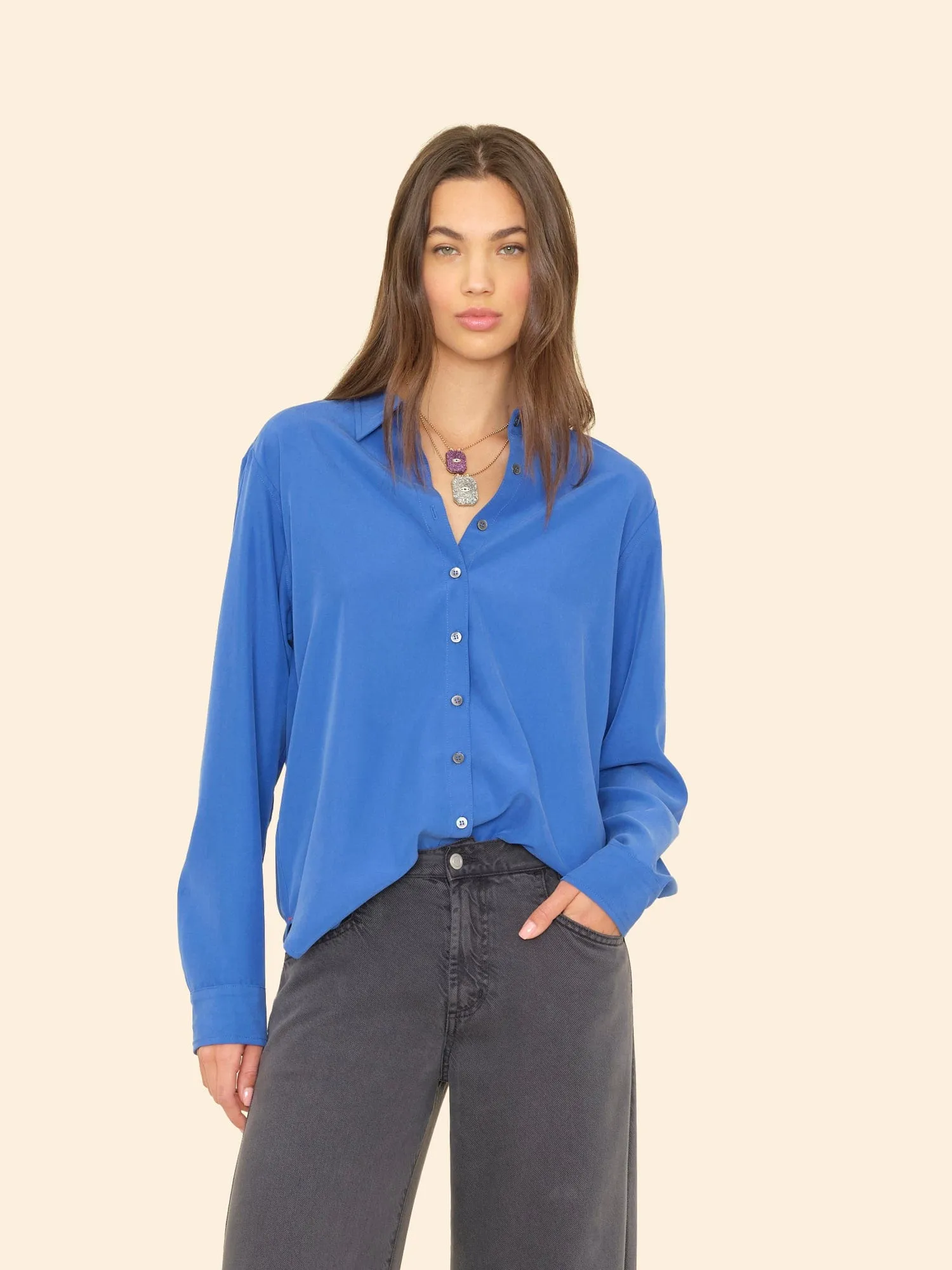 Lapis Blue Beau Modal Shirt sold by XiRENA