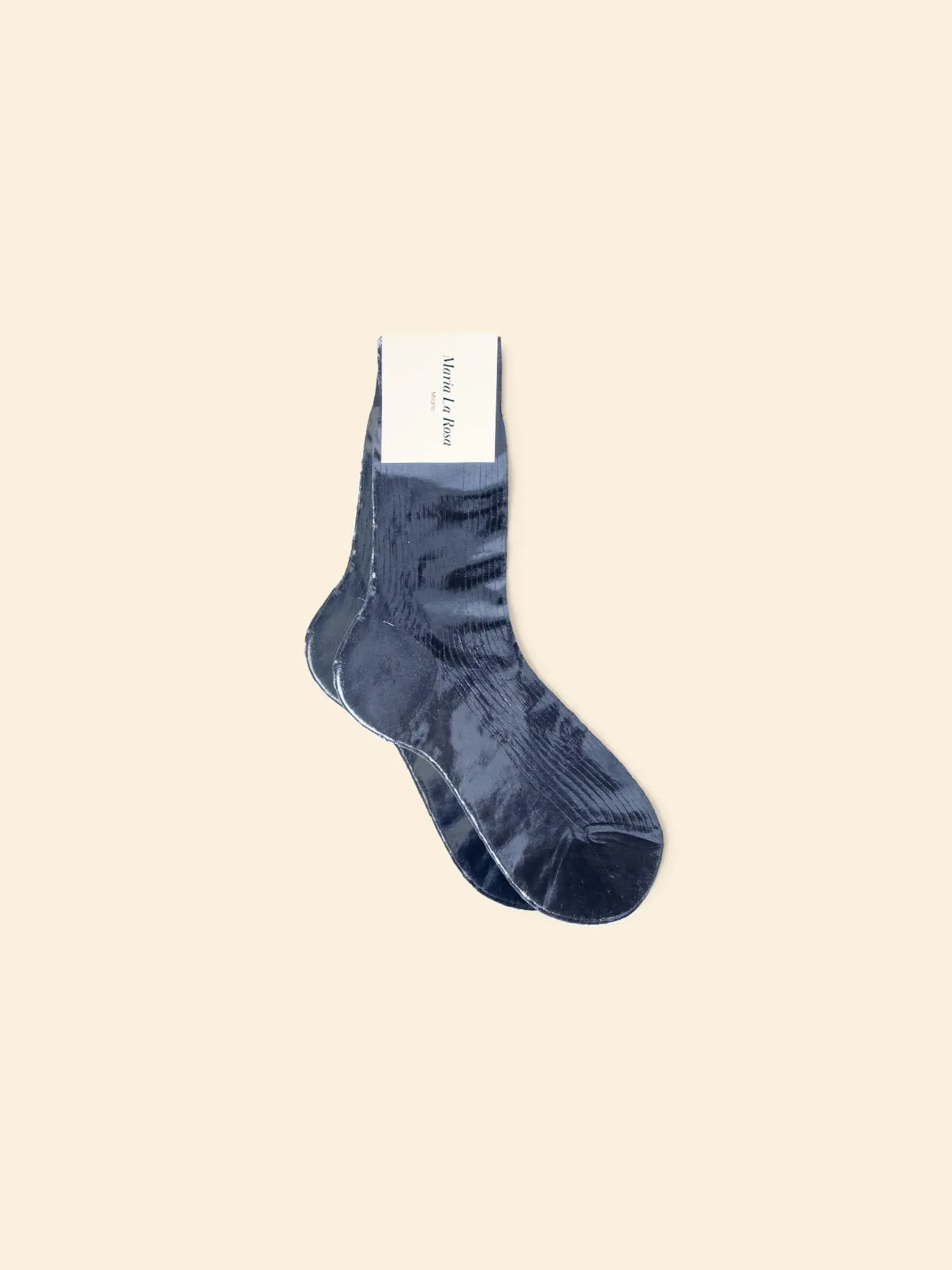 Navy Laminated Socks sold by XiRENA