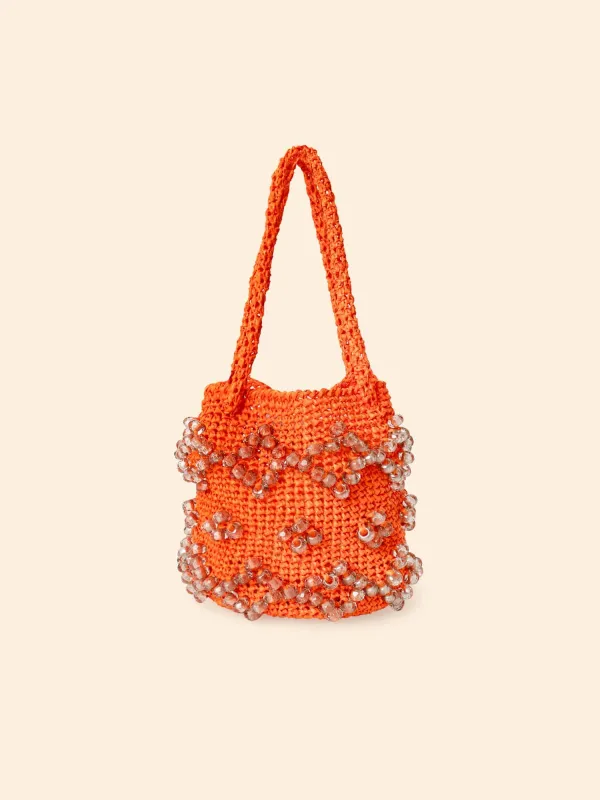 Orange La Gemmé Mini Bucket Bag sold by XiRENA