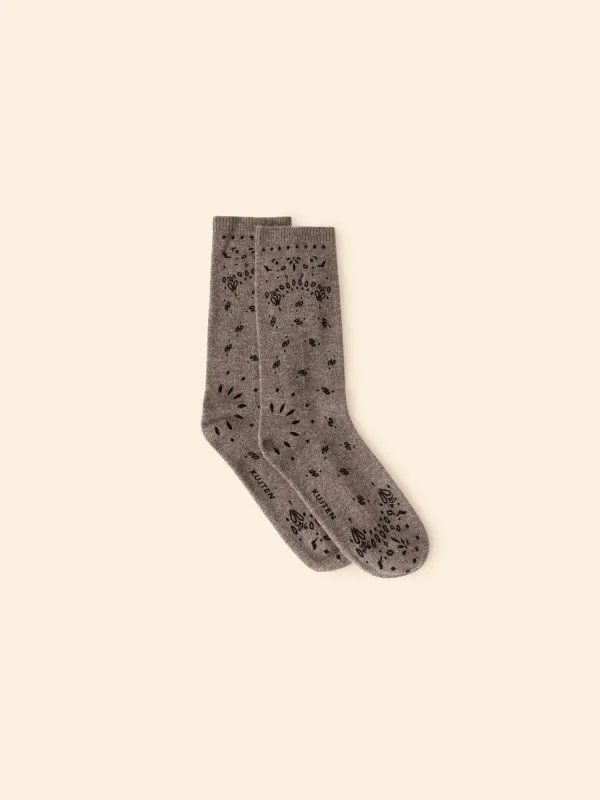 Taupe Sig Bandana Socks sold by XiRENA