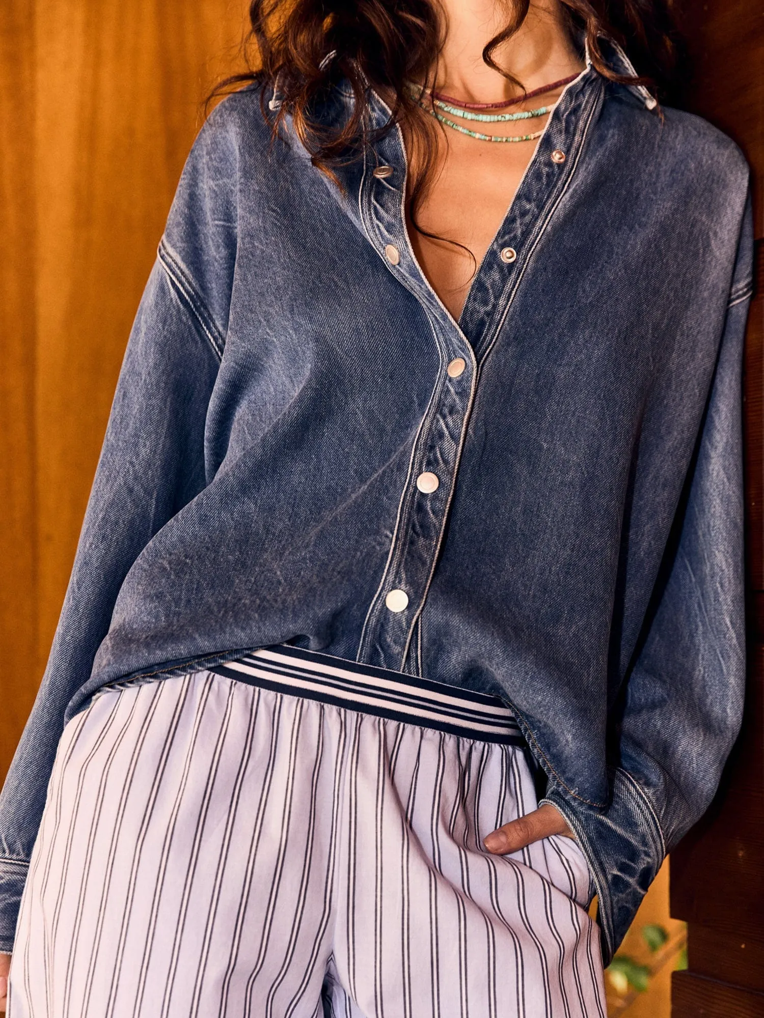 Voyage Blue Gia Denim Shirt sold by XiRENA product image thumbnail 2
