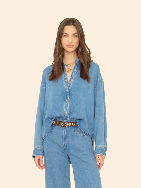 Voyage Blue Gia Denim Shirt sold by XiRENA