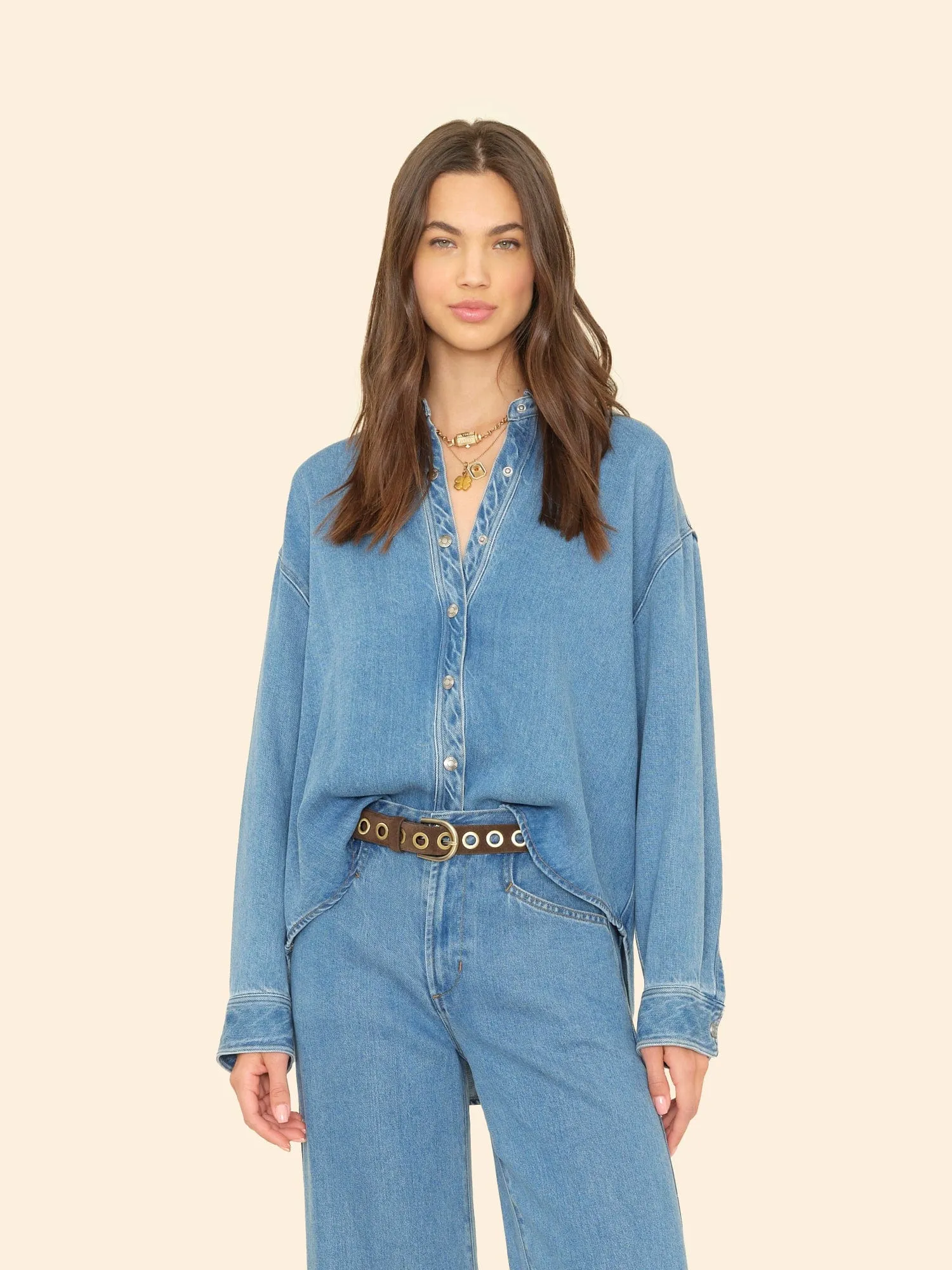 Voyage Blue Gia Denim Shirt sold by XiRENA