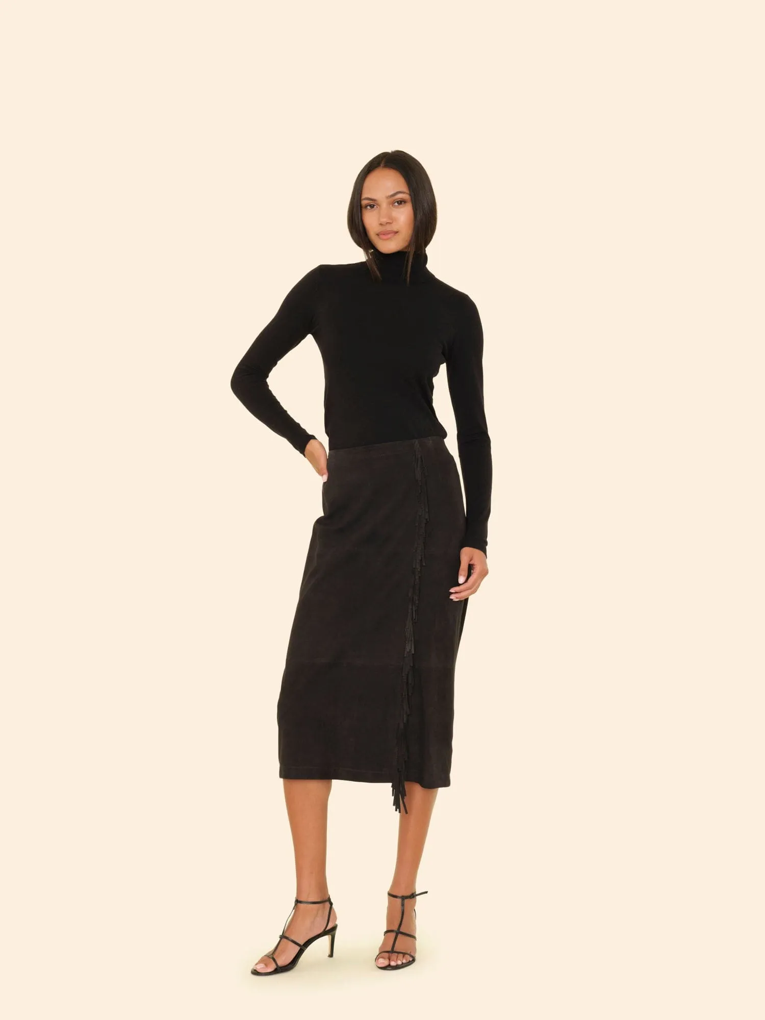 Black Bonnie Suede Skirt sold by XiRENA product image thumbnail 3