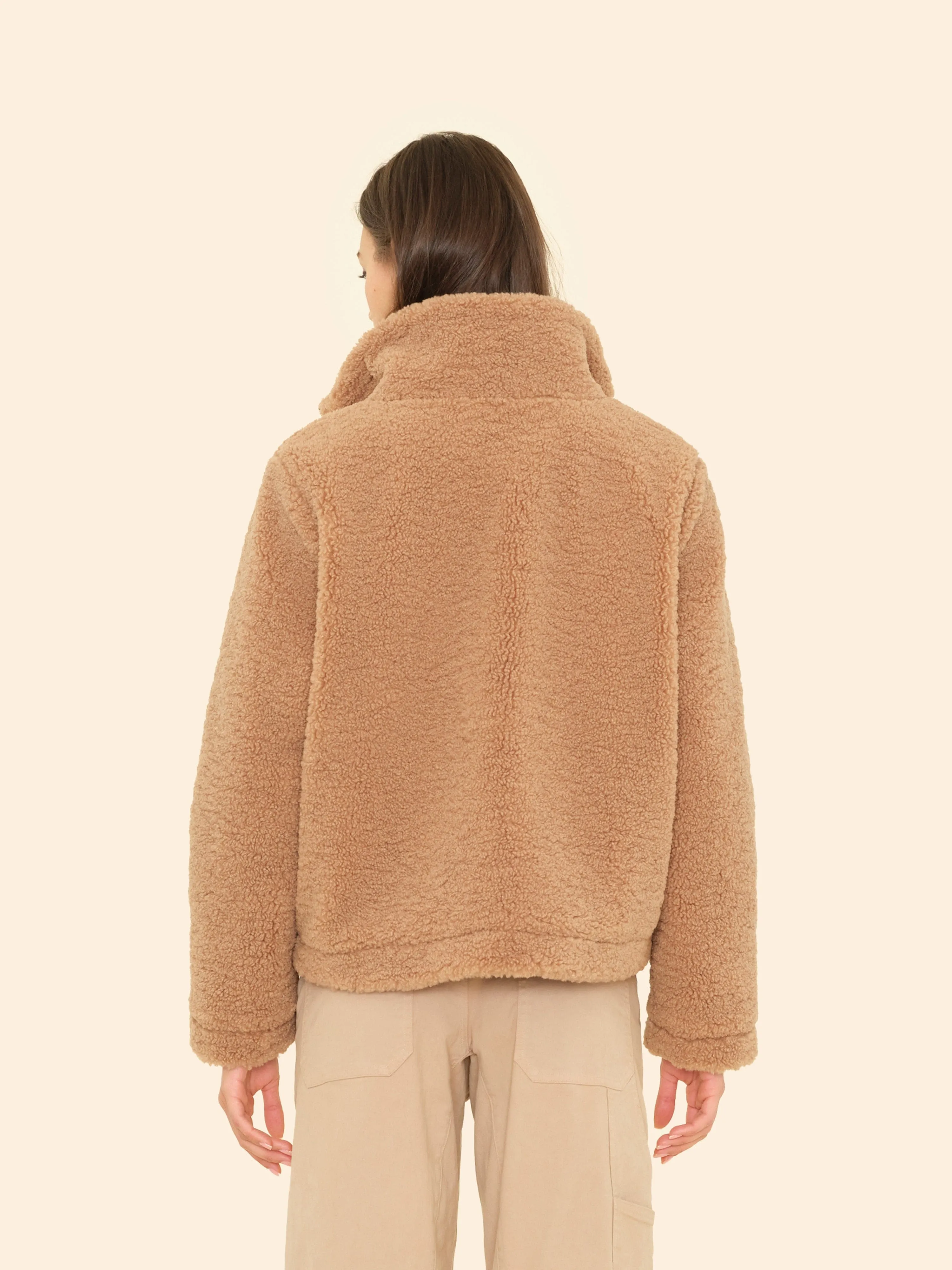 Teddy Brown Dree Bomber Jacket sold by XiRENA product image thumbnail 3