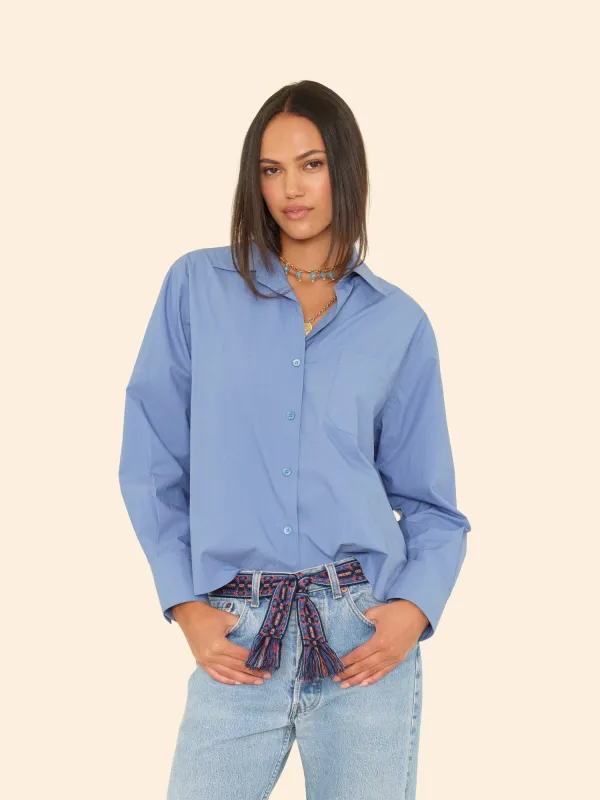 Cadet Blue Monroe Shirt sold by XiRENA