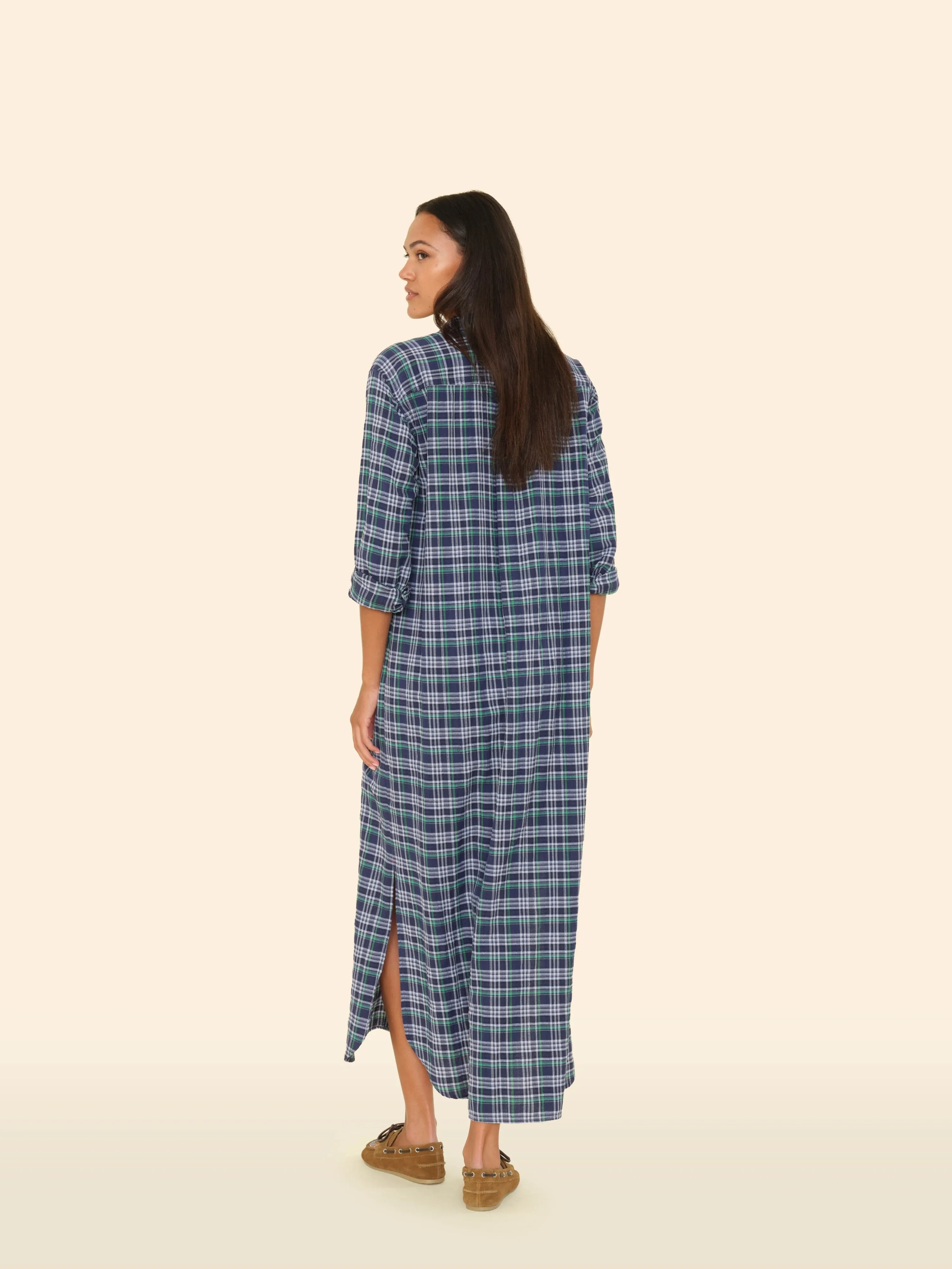 Forest Blue Plaid Natalie Dress sold by XiRENA product image thumbnail 2