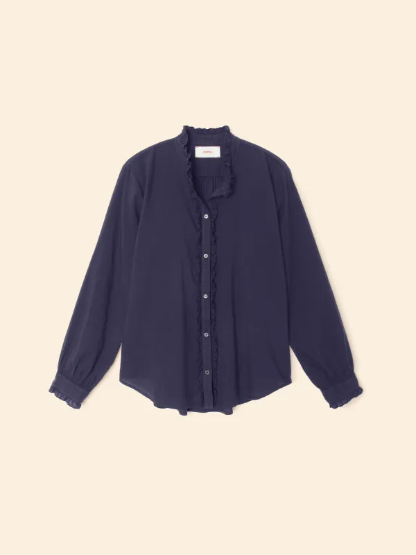 Navy Amelie Shirt sold by XiRENA
