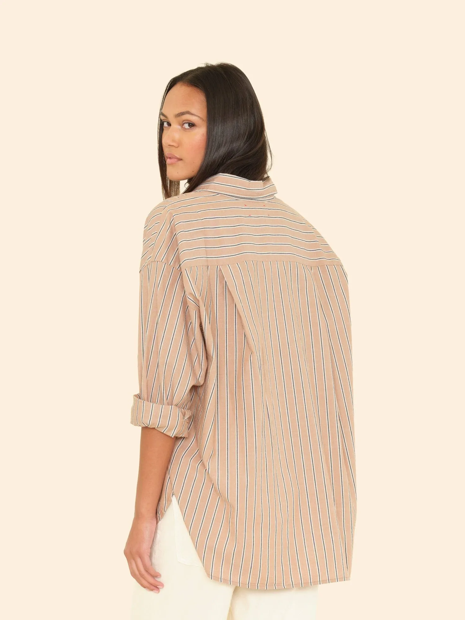 Toffee Stripe Sydney Shirt sold by XiRENA product image thumbnail 2
