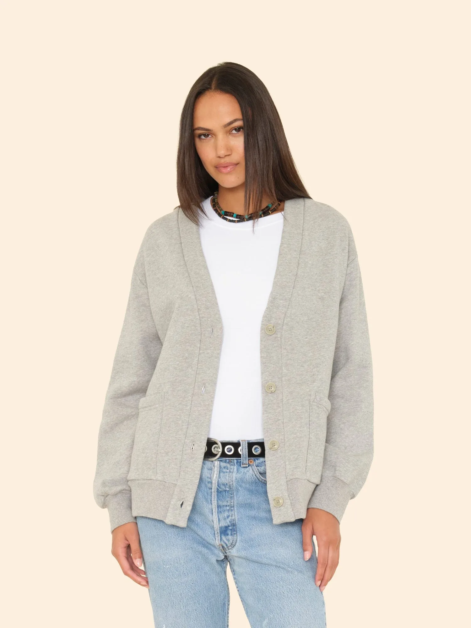 Heather Grey Benny Cardigan sold by XiRENA