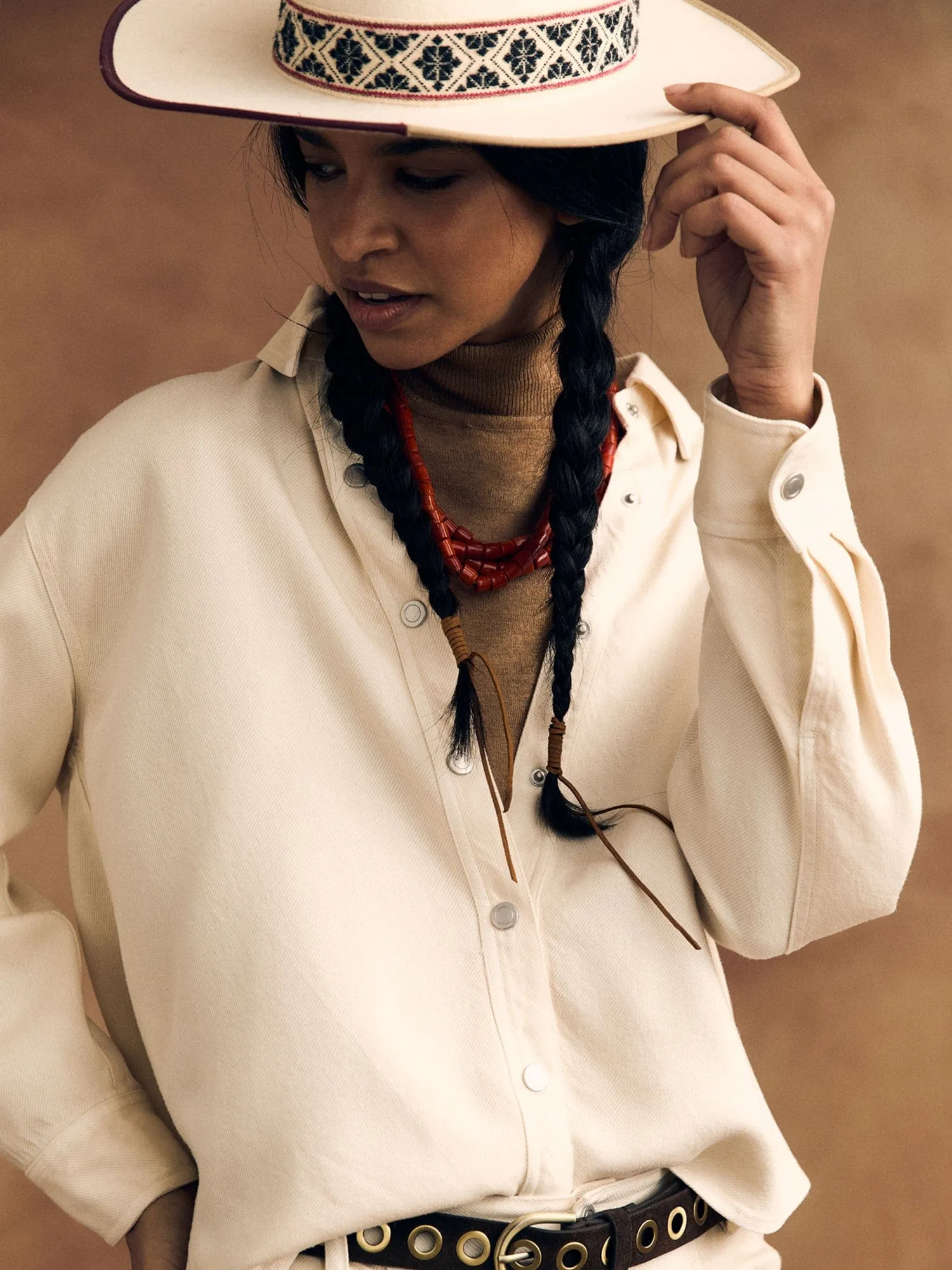 Ecru Gia Denim Shirt sold by XiRENA product image thumbnail 2