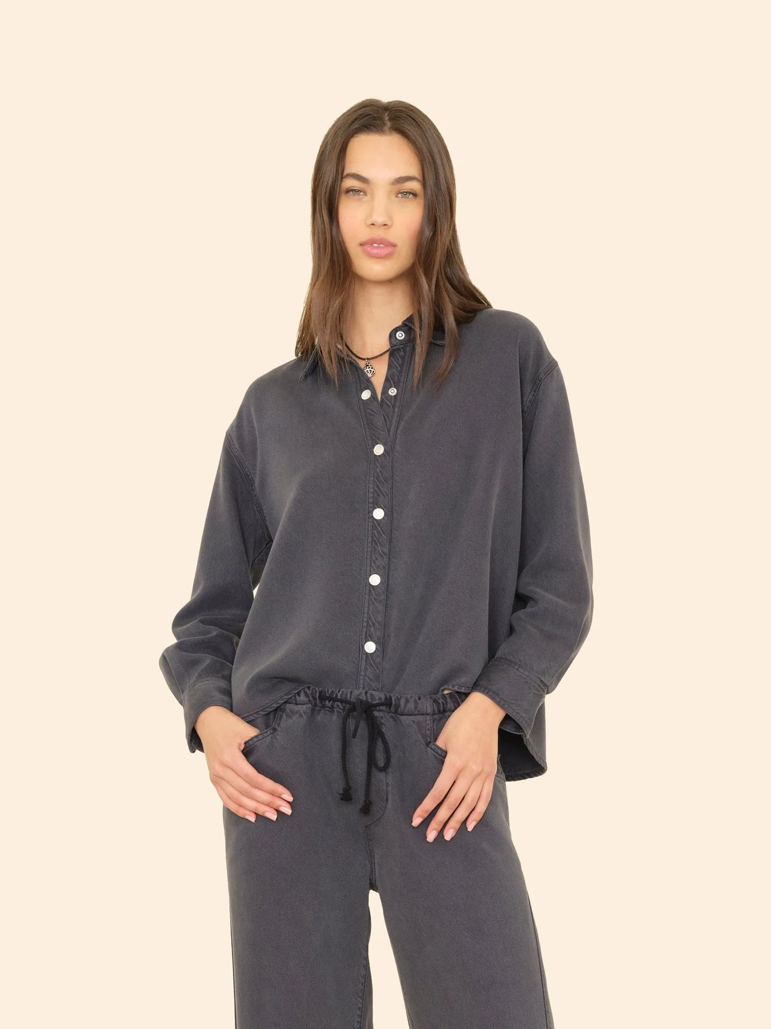 Almost Black Gia Denim Shirt sold by XiRENA