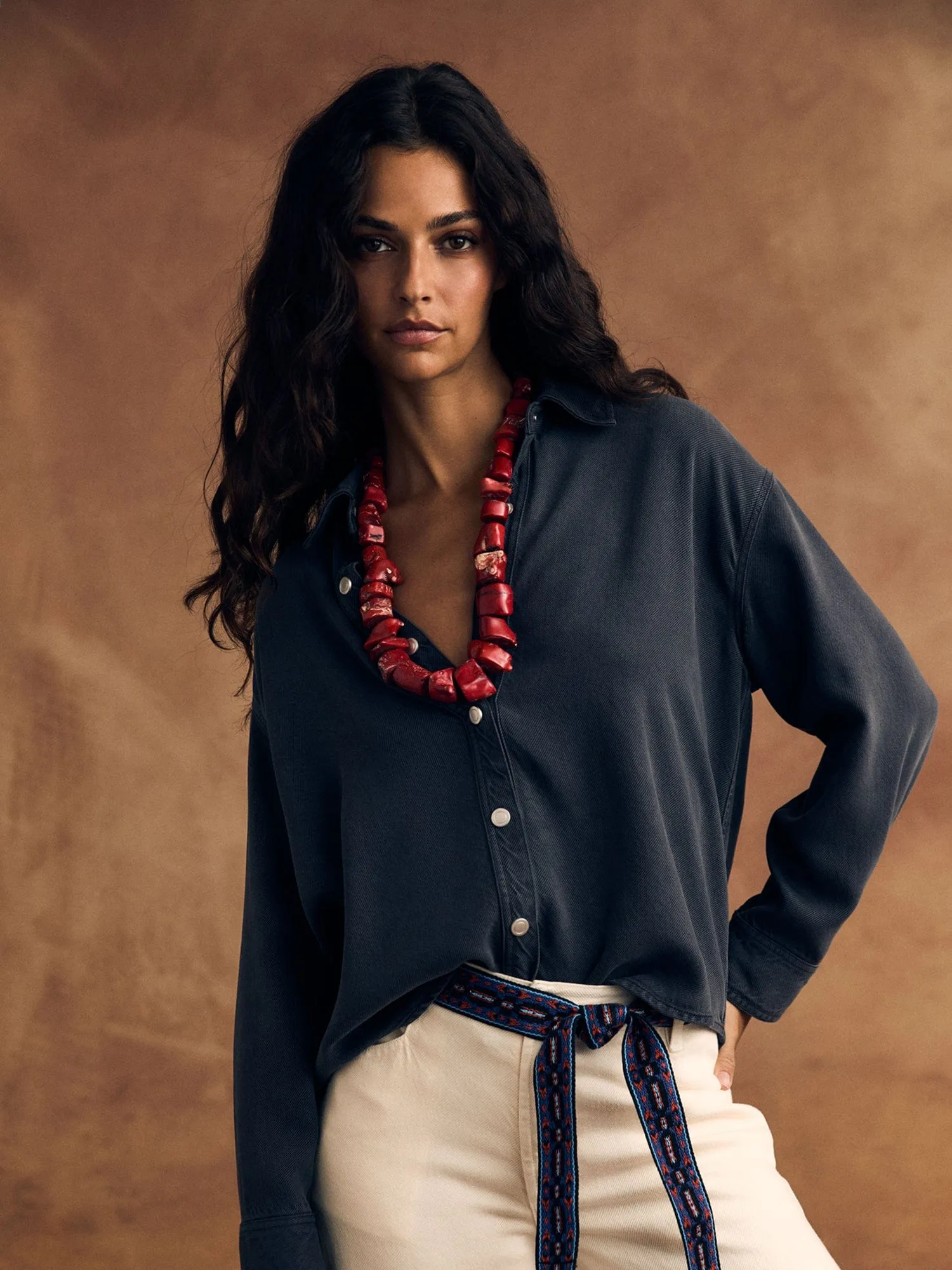 Almost Black Gia Denim Shirt sold by XiRENA product image thumbnail 2