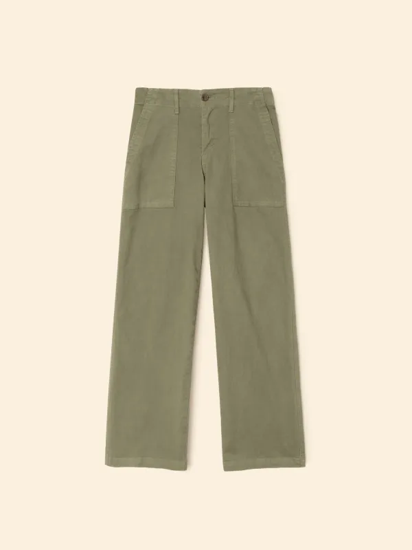 Army Green Florian Twill Pant sold by XiRENA