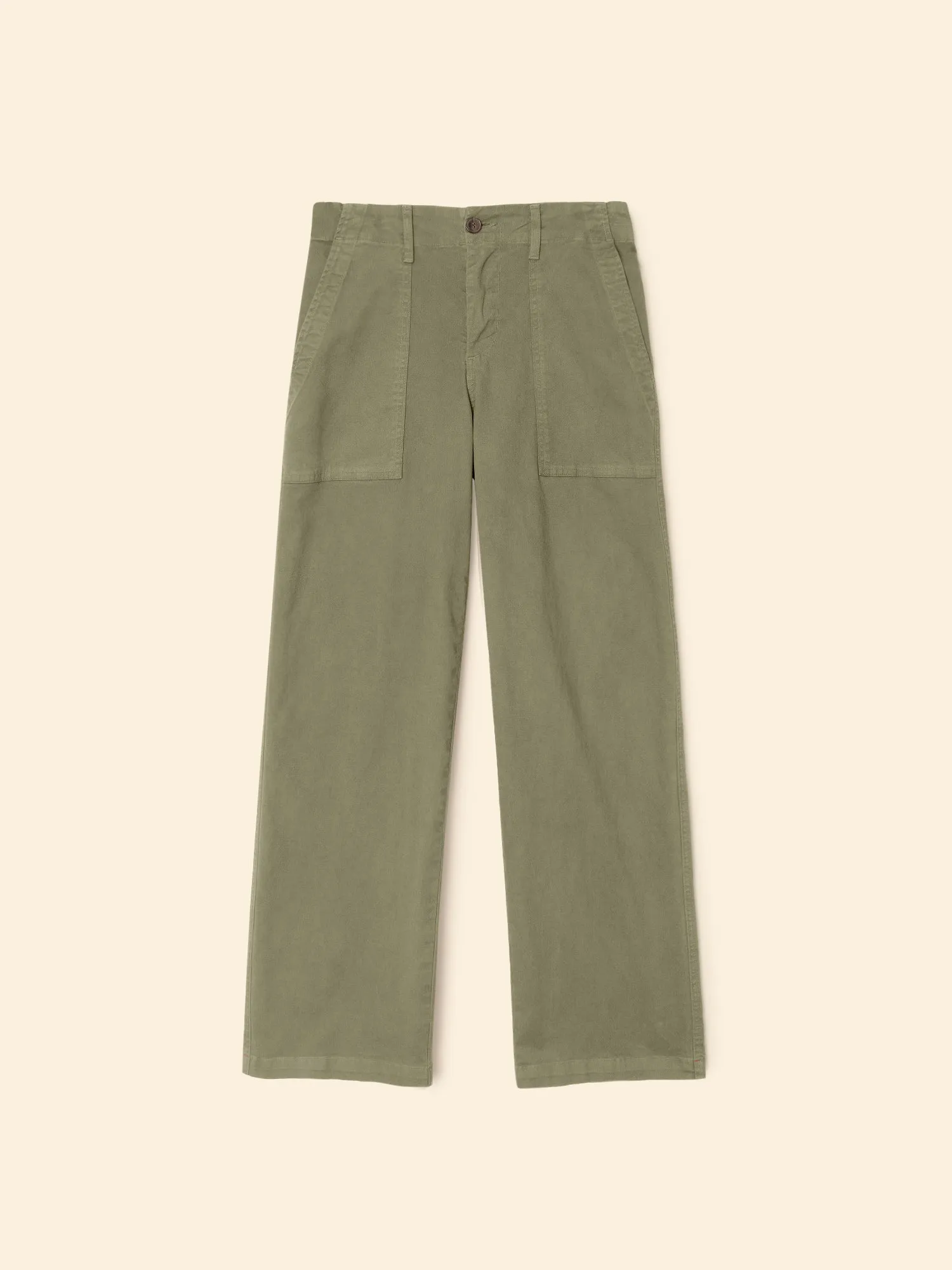 Army Green Florian Twill Pant sold by XiRENA