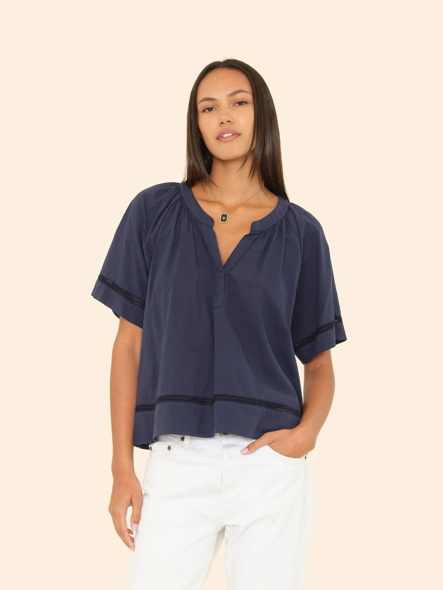Navy Sadie Top sold by XiRENA