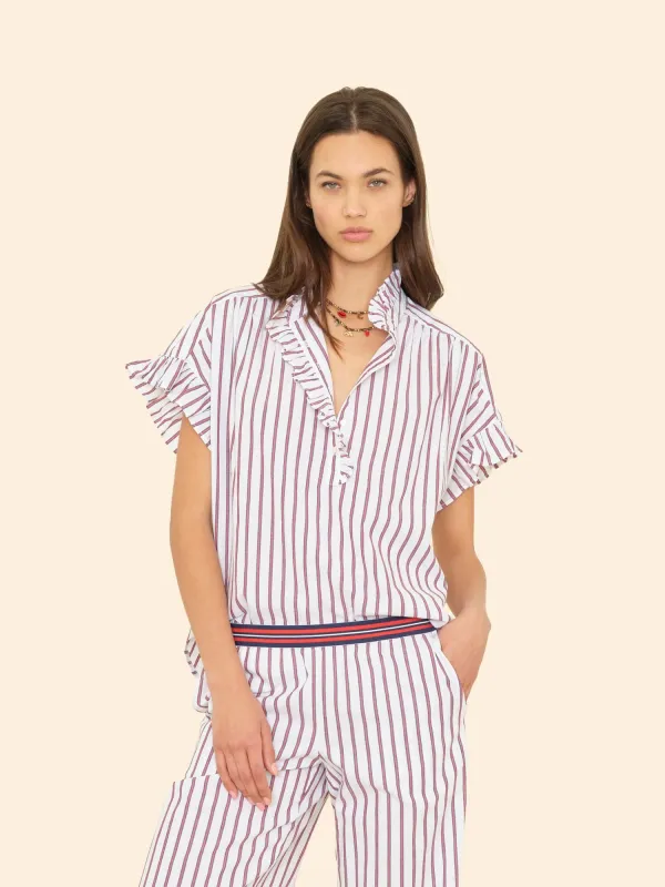 Peppermint Stripe Brie Top sold by XiRENA