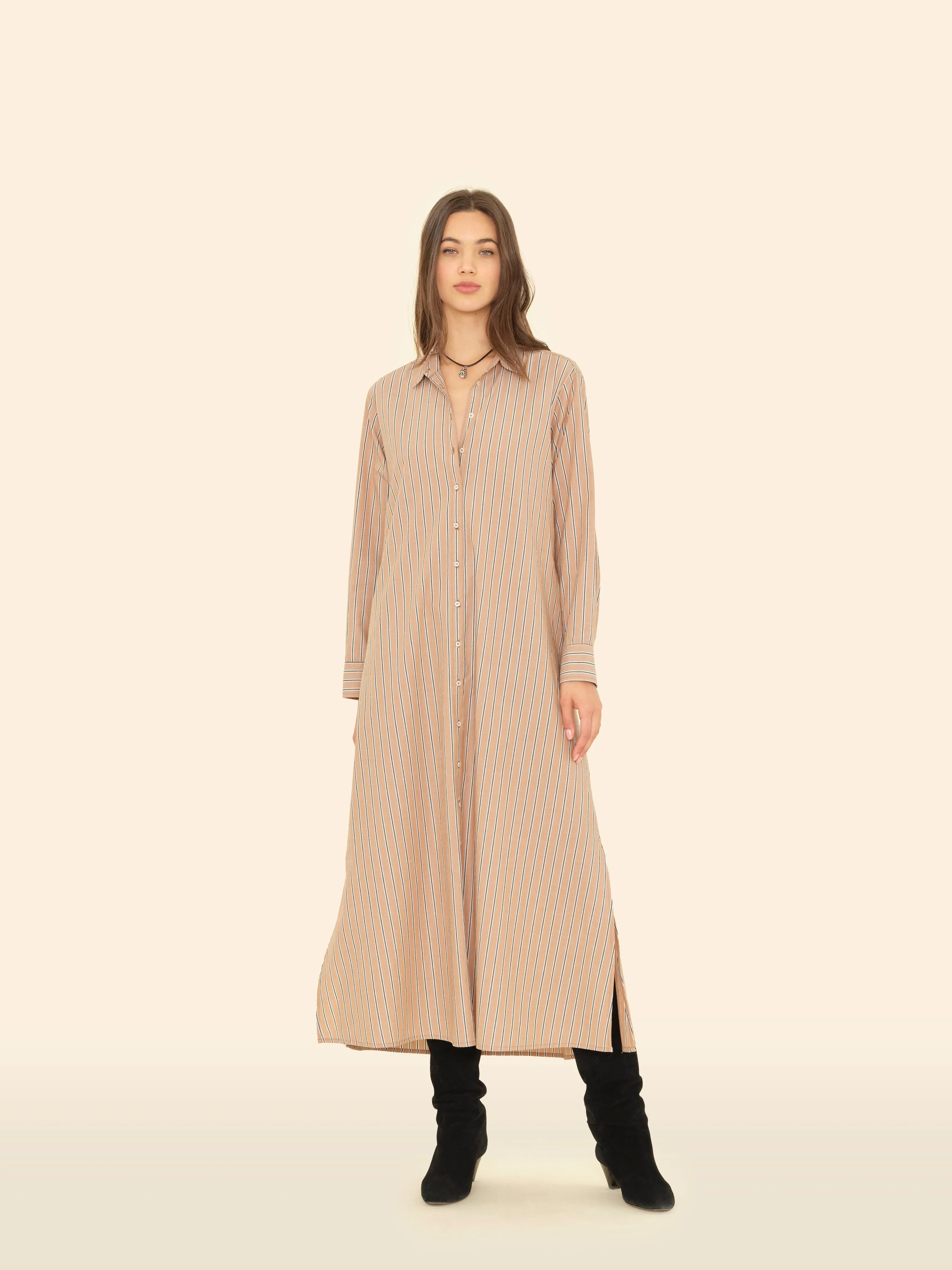 Toffee Stripe Boden Dress sold by XiRENA