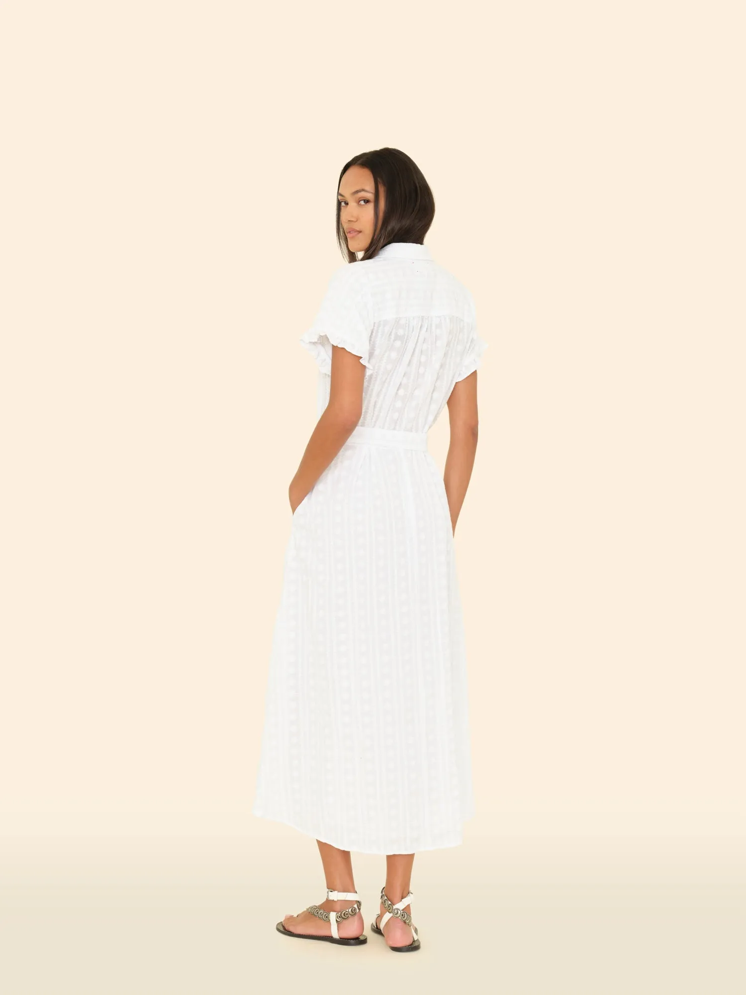 White Naya Embroidered Dress sold by XiRENA product image thumbnail 2