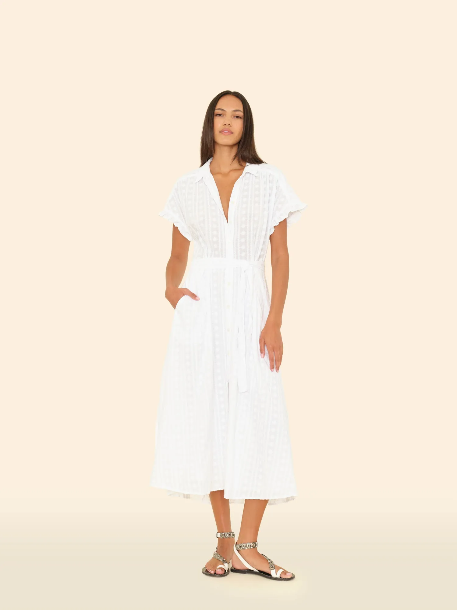 White Naya Embroidered Dress sold by XiRENA