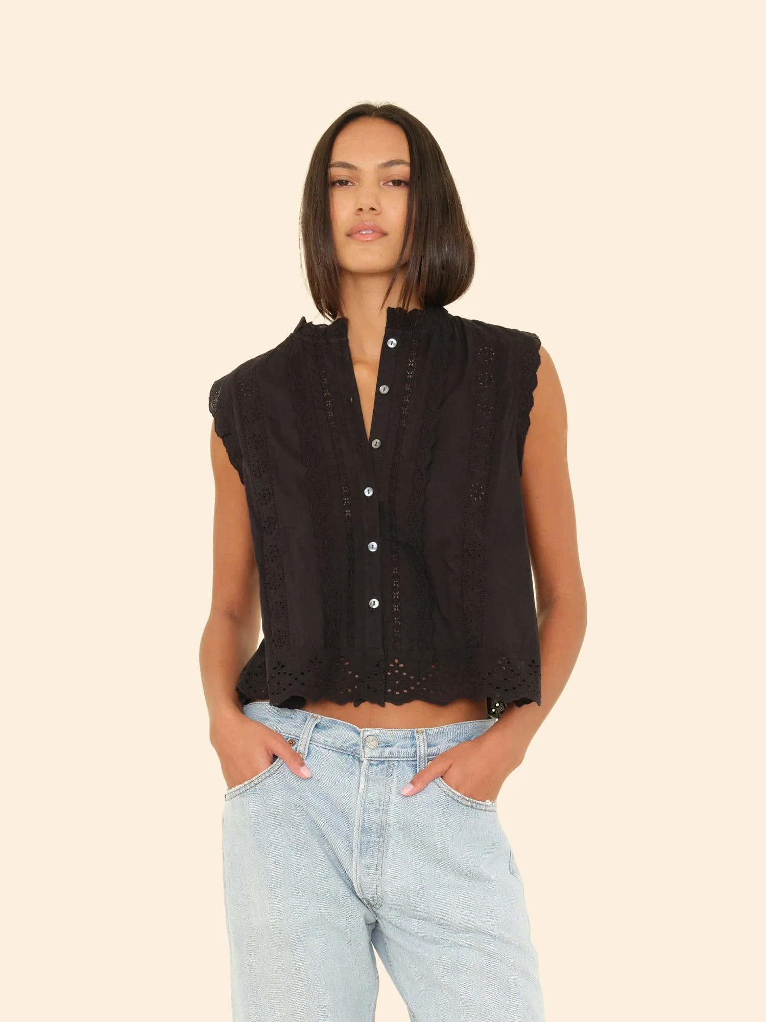 Black Lara Shirt sold by XiRENA product image thumbnail 3