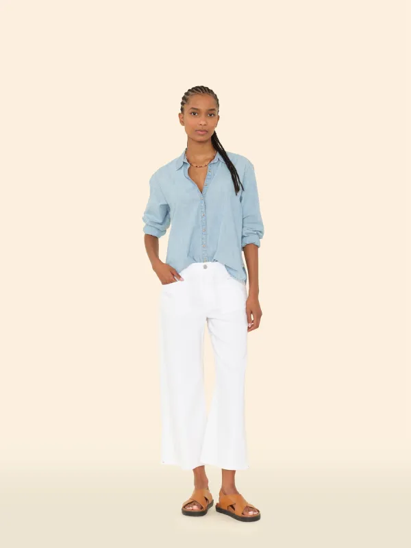 White Rianne Denim Pant made by XiRENA