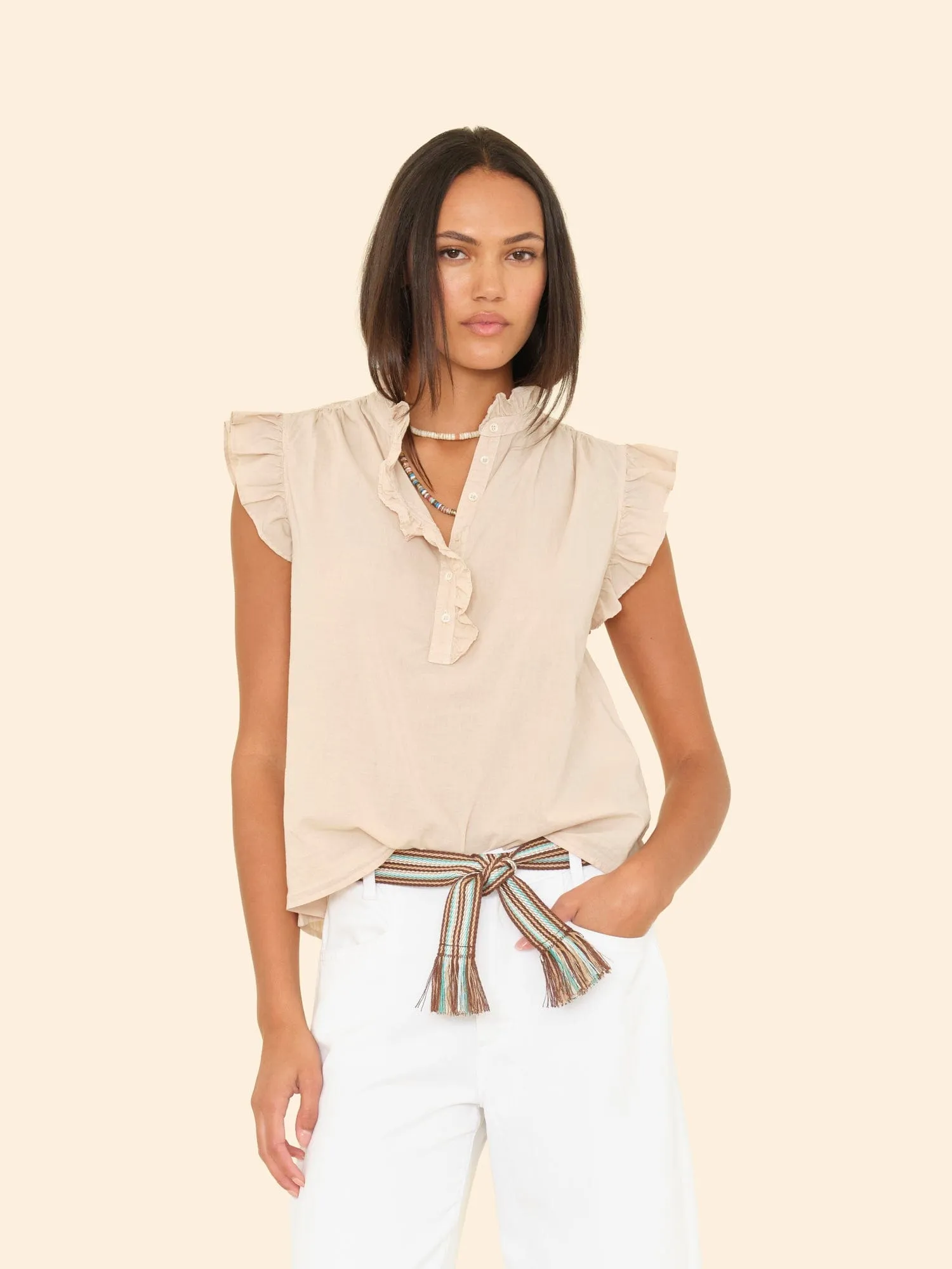 Parchment Brenna Top sold by XiRENA