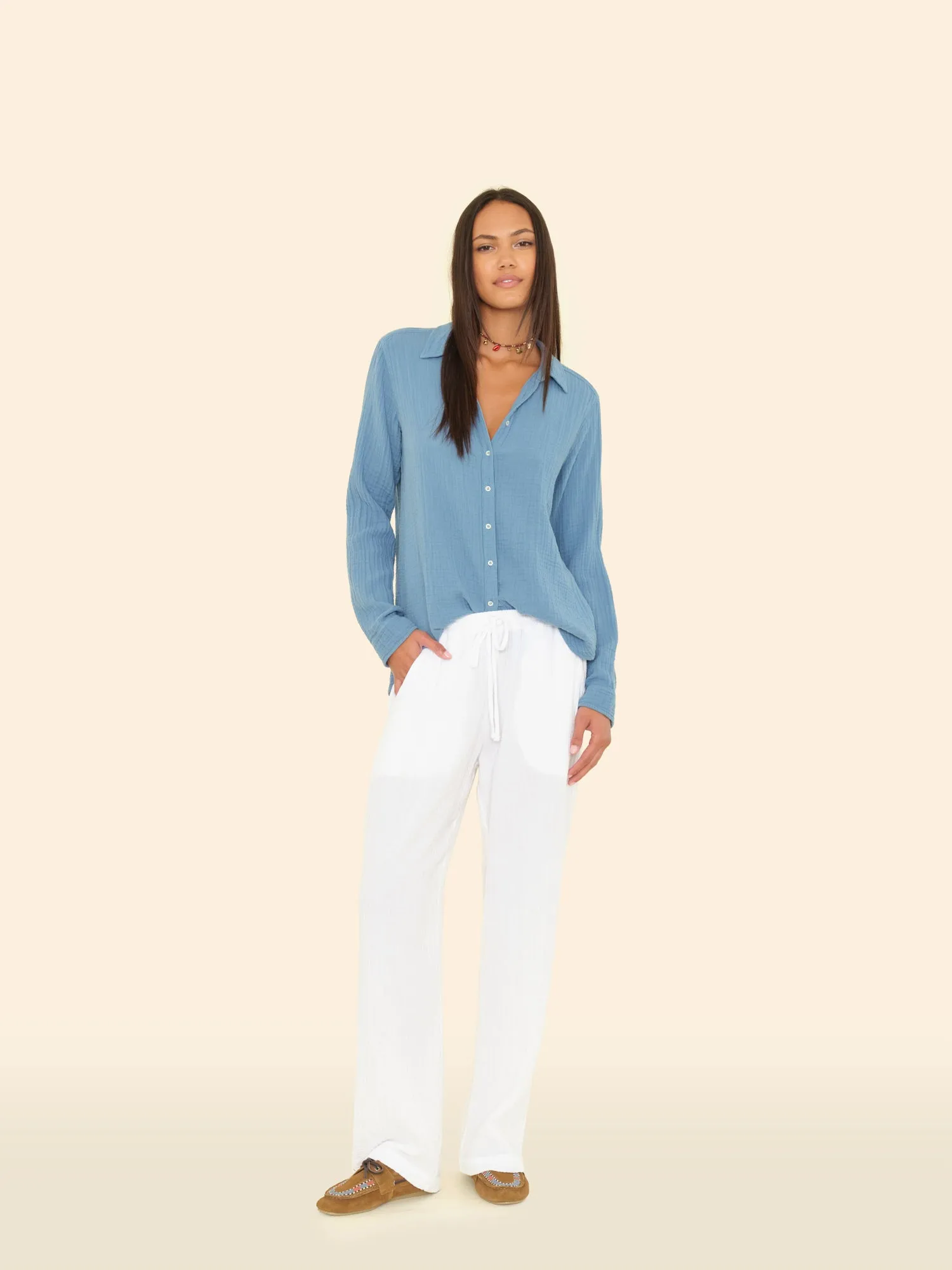 White Devon Pant sold by XiRENA