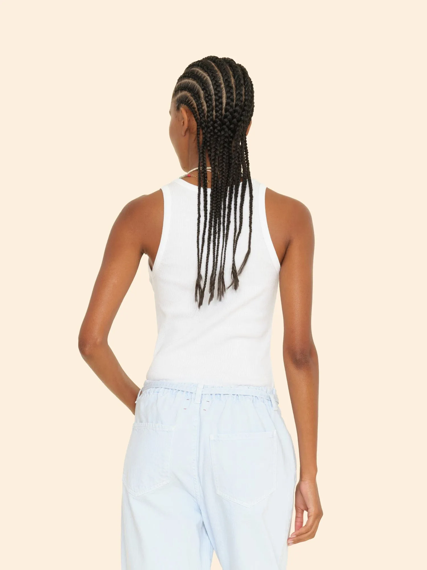 White Arynn Fine Rib Tank Top sold by XiRENA product image thumbnail 4