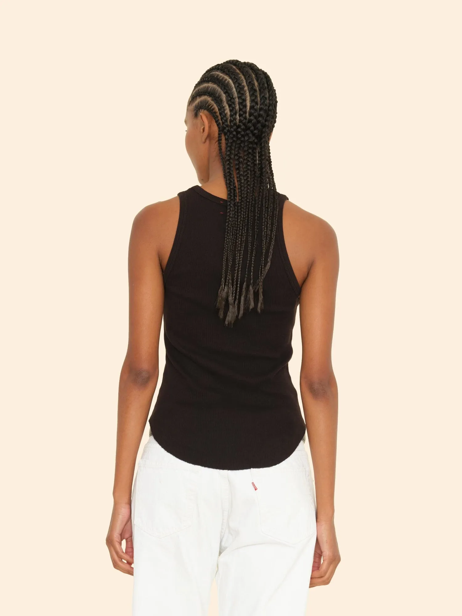 True Black Arynn Fine Rib Tank Top sold by XiRENA product image thumbnail 2