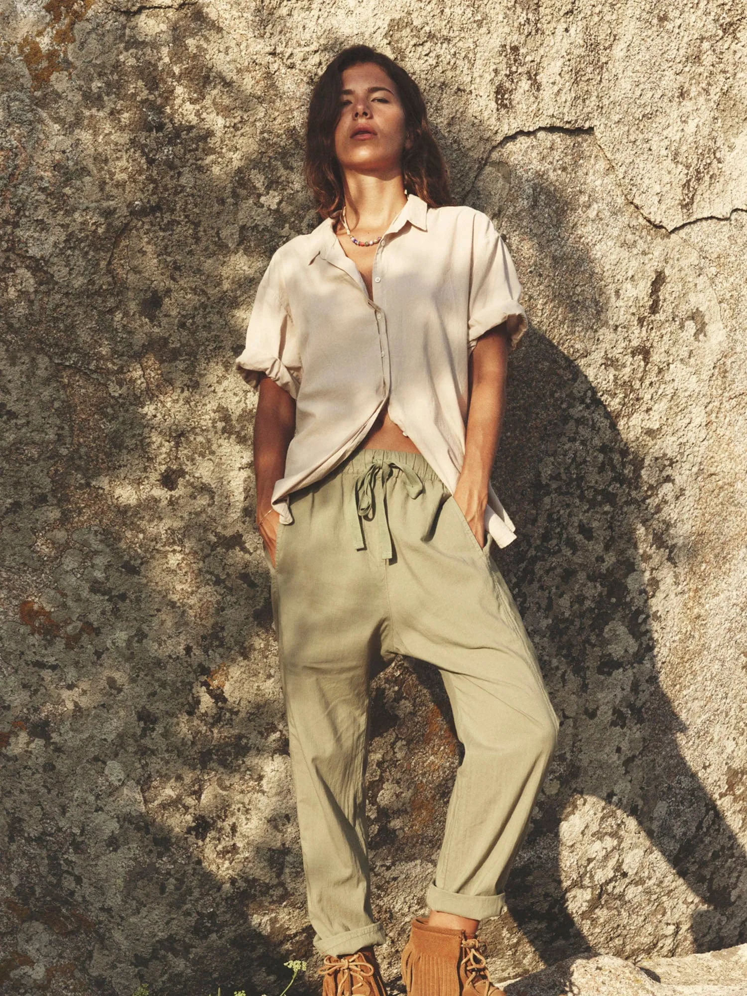 Dark Seagrass Draper Pant sold by XiRENA product image thumbnail 2